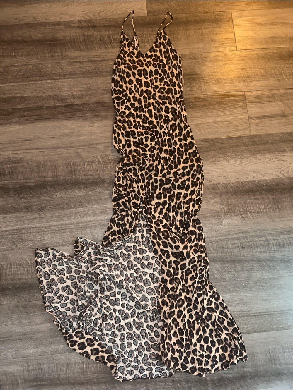Leopard Print Maxi Dress with Leg Slit